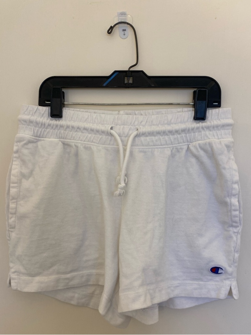 Champion White Athletic Drawstring Shorts with Logo
